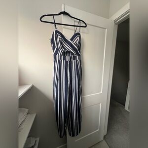 💙🤍Japna Navy and White Striped Jumpsuit